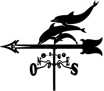 Dolphin Wetterfahne Edelstahl Wind Richtung Anzeige Wetterhahn Outdoor Metall Halterung Wetterfahne Garten Hof Dekoration
