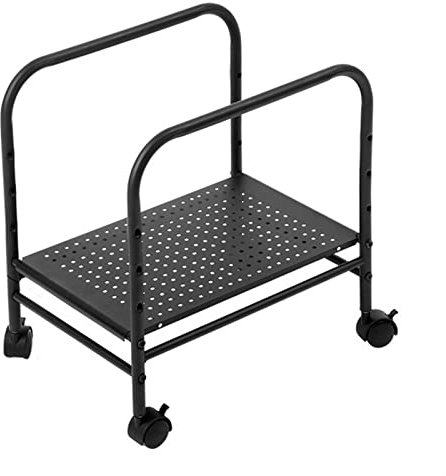 Carro de CPU Soporte de torre for PC, soporte for CPU, soporte de suelo ajustable for caja de PC de escritorio, carrito móvil for CPU con ruedas giratorias de bloqueo de 360° for oficina en casa (negr