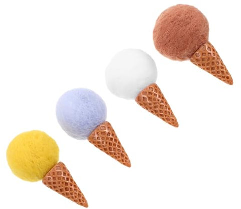 BESTonZON 4stücke Teiliges Gefilzte Eiscreme-Dekorationen Für -projekte Bunte Woll-Eiscreme- Für Kinderfotografie Party-Accessoires Und Kreative Bastelideen