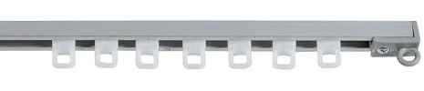 Riel para Cortinas Ligero y Sencillo, Riel de Instalación Directa a Techo con Acabados de Calidad para puertas y ventanas Guías decorativas CINTACOR Aluminio 200 cm