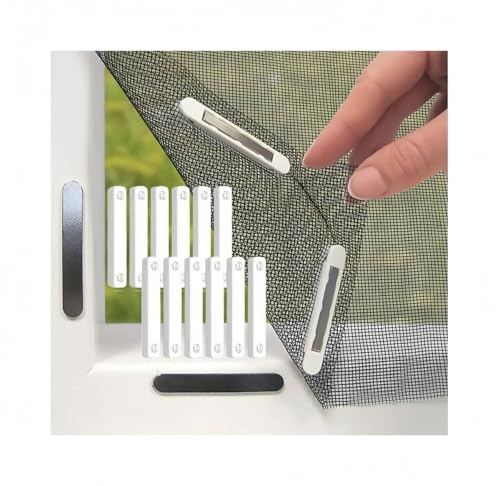 Lote de 12 bandas magnéticas para ventana, tiras magnéticas autoadhesivas, imán para mosquitera, ventana, fijación magnética mosquitera, imán potente para mosquitero de ventana