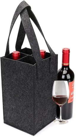 Flaschentasche, Flaschenkorb, Flaschenaufbewahrung, FlaschenträGer, Filz Bottle Bag,Filztasche Trennwand,Filz Flaschenträger,mit Abnehmbaren Trennwänden für Weinflasche Bierflasche,Getränke,Champagner