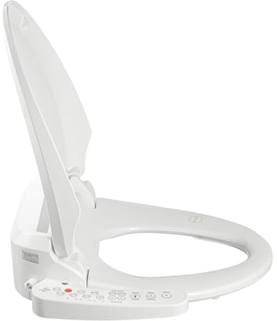 Smart Dusch WC Bidet Bidet Sitz Aufsatz Toilettensitz Warmwasser Reinigung und Absenkautomatik, 3 Temperaturstufen Spritzwasser GeschüTzt, für Runde Toiletten In Wohnung Pflegeheim Hotel, Weiß