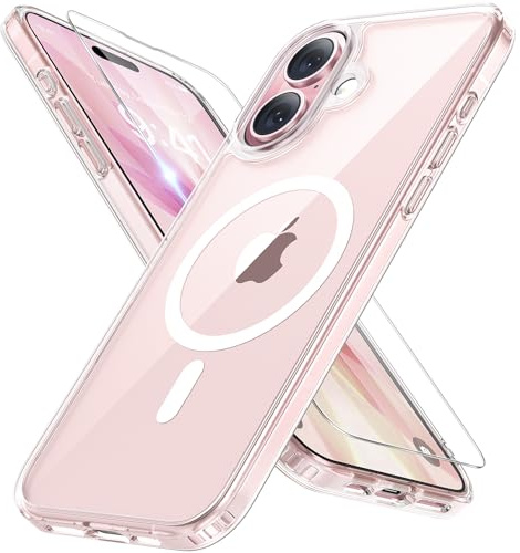 Miracase for iPhone 17 Case with MagSafe [with 9H+Screen Protector & Strong Magnet] Military-Grade Protection Shockproof Scratch-Resistant with Velvet Touch for iPhone 17 Cover 6.3, Matte Clear