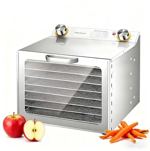 SIEEOUR Commercial Food Dehydrator Machine Stainless Steel, A Powerful Food Dehydrator For Meat And Fruit With Trays, 400w/800w,12h Timer And Precise Temperature Control,For Meat,Fruit(8 layers)