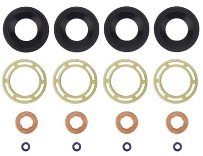 16 Stück Dichtungssatz-Set für Dieseleinspritzdüsen, Fuel Injector Seal Washer Ring Set, Dichtung Einspritzdüsen, Einspritzdüsendichtung 1.6 Hdi, Kompatibel mit allen großen Fahrzeugen