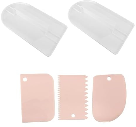 5 Pcs Fondant Smoothing, Plastic Cake Decorating Smoothing Polisher, Icing Paddle Finisher for Sugar Craft and Cake Decoration