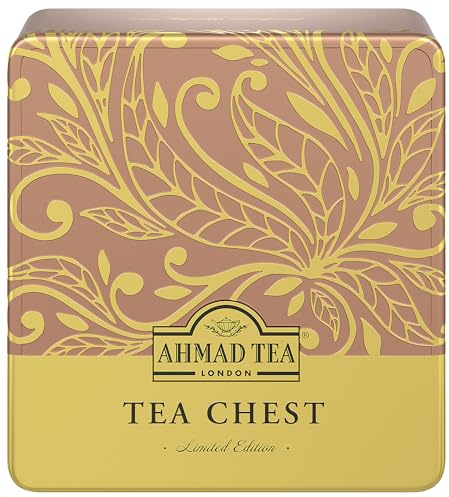 Ahmad Tea - Tea Chest - Geschenkdose mit Schwarz- und Grüntees - Earl Grey, English Tea No 1, English Breakfast, Grüner Tee - Einzeln verpackt und aromaversiegelt - 40 Teebeutel