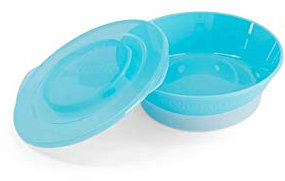 Twistshake Ciotola Bambini con Coperchio Ermetico | Piatto Svezzamento 6+ Mesi | Contenitore Pappa | Scodella Allenamento Cibo Neonati | Senza BPA | Ciotolina Prima Infanzia | Blu