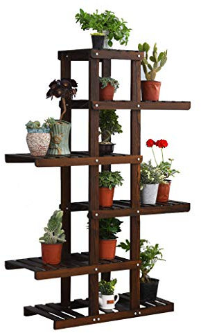 Vintage Blumentreppe Blumenregal Pflanzentreppe aus Holz Blumenständer für Innen Außen Garten Balkon Wohnzimmer Pflanzenregal Aussen Draußen Leiterregal Dekoratives Fenster