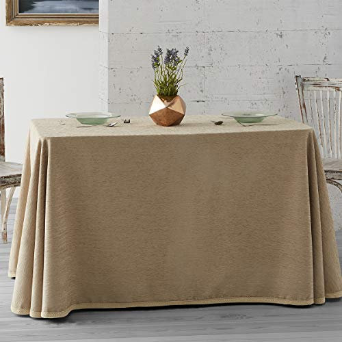 Lanovenanube Ropa o Falda Camilla, Enaguilla Rectangular de Tejido Chenilla, Medida 70x120 cm, Color Beig. Mantiene el Calor. Aspecto Aterciopelado y Tacto Muy Suave.