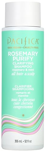 Pacifica Clarifying Shampoo – Rosemary Purify Invigorating Shampoo w/Soothing Mint for Detoxing Hair & Scalp Build-Up, Sulfate & Silicone Free - Vegan & Cruelty-Free Dermatologist Tested