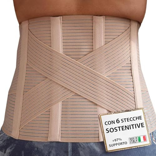 BODYPERFECT Busto Ortopedico Unisex Schiena Lombare Fascia Correttore Posturale 6 Stecche Cintura Uomo e Donna (M)