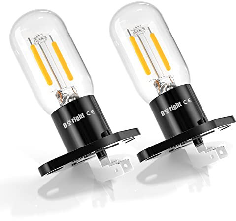 DoRight Z187 Base Forno a Microonde Lampadina 3.5W 240V Filamento Luce 25W Lampade a Incandescenza Equivalenti per Z187 Forno a Microonde, Bianco Caldo 3000K Resistenza ad Alta Temperatura