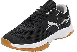 PUMA Herren Varion Ii Indoor Court Shoe, Puma Black Cool Light Gray Yellow Blaze Gum, 46 EU