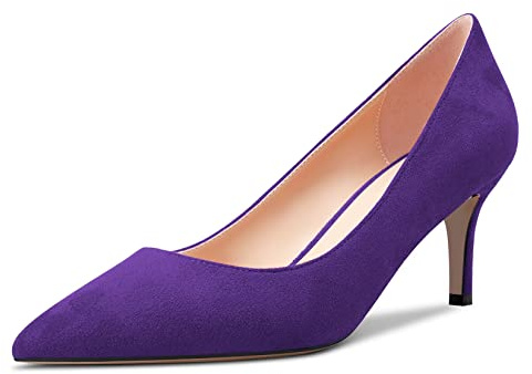 Castamere Damen Stiletto Mittlerem Kitten Absatz Heel 6.5 cm Heels Spitze Zehenkappe Pumps Slip-on Klassisch Cute Büroschuhe Schuhe