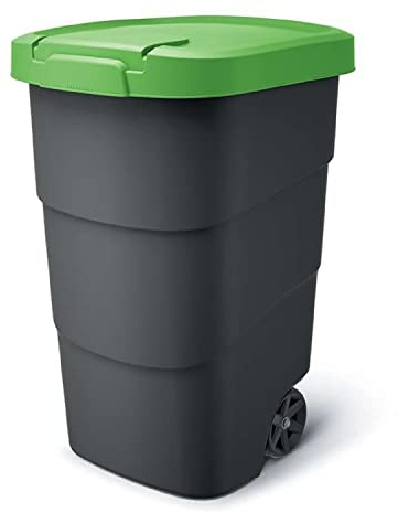 Prosperplast Wheeler 110L Müllbehälter mit Rädern und Deckel Mülltonne Müllgroßbehälter Großmülltonne Universaltonne Kunststoff (Grün)