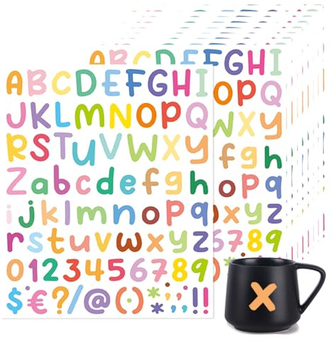 JJWNMLL 10Pcs Colorful Alphabet Number Stickers Waterproof Vinyl Stickers