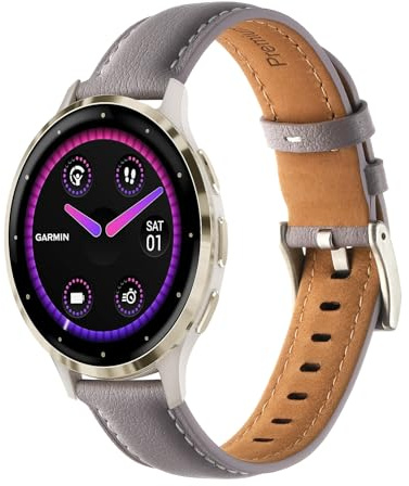 Chofit Armband kompatibel mit Garmin Venu 3S, Ersatzarmband, weiches Leder, 18 mm, Bänder für Venu 3S/Venu 2S/Forerunner 265S 255S/Vivoactive 4S/Vivomove 3S, Kunstleder