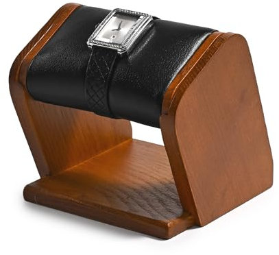 Oirlv Supporto Per Orologio In Legno Massiccio, Rimovibile, Da Uomo, Conservazione Dell'Orologio (Nero)