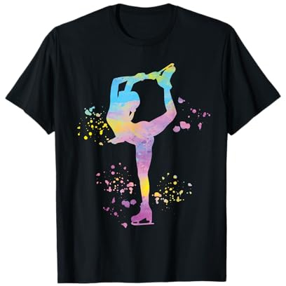 Pattinaggio di Figura Pattinaggio di Figura Ragazze Colorate Pattinaggio sul Ghiaccio Maglietta