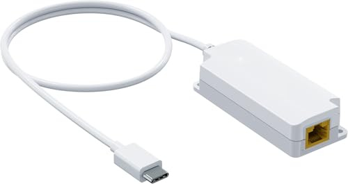 PROCET Gigabit PoE auf USB-C Konverter, 5V 2A 10W, 1000Mbps, RJ45 PoE auf C Type Ethernet Adapter für Tablet, iPad mini, UniFi G4 Türklingel Pro, Galaxy Tab A8, Google TV, CCTV Kamera, Home Assistant