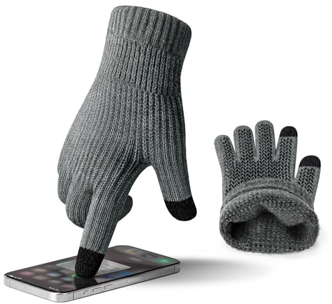 ineepor Guantes Invierno Hombre Mujer,Guantes Tactiles Alpaca,Guantes Termicos Lana Antideslizantes para Movil Smartphone,Conducir,Guantes Deporte Frio para Esquí,Ciclismo,Motocicleta,Correr