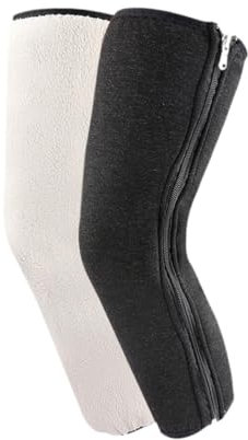 Oshhni Kniewärmer Winter Bequeme Knieschützer zum Laufen Radfahren Kaltes Wetter Ski, Weißes Futter, 50cm
