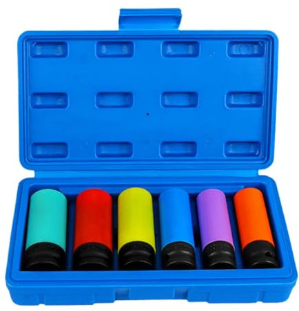 Yianyal Douille pour écrou de roue, jeu de douilles profondes 1/2, Protection de poche 14-22 mm, Conception à 6 points pour une meilleure adhérence, outils d'entretien des pneus de 1/2 pouce pour les