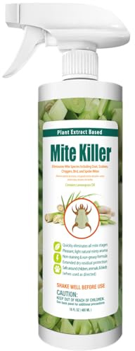 EcoVenger Mite Killer Spray (480 ml), Kills Dust Mites, Scabies, Bird Mites, Chiggers, Poultry Mites, Spider Mites for Residential, Plant, Animals & Birds, Plant-Based Child and Pet Safe