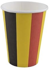 LP Divertissements Lot de 12 - Lot de 8 gobelets en carton noir jaune rouge belgique 20cl