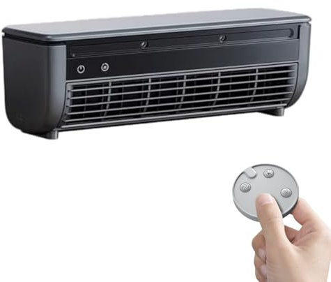 No Drilling Wall Air Conditioner Fan,Kitchen Ductless Air Conditioner Fan with Remote Control,Ice Mist Cooling Fan 6000 mAh USB Charging,Quickly Cooling,for Camping,Car,Bedroom (Gray)