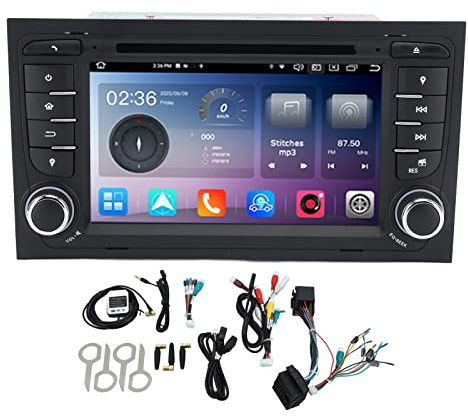 de navegación GPS XTEVU, reproductor de automóvil con pantalla táctil Android 12.0, compatible con S4 RS4, 7in 4G 64G DSP DVD DVD Unidad de DVD