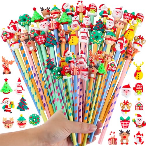 Annhao 36 Pezzi Matite Natalizie, Gadget Compleanno Bambini, Matite Regalo Natale per Bambini, Accessori Feste Natalizie, Regalo Fine Festa Natale, Gadget Natalizi, Ideali per Natale