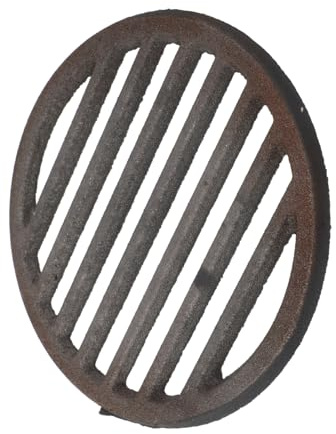 MUELODSIC Rejilla de Hierro para Barbacoa Redonda Placa Integrada para Distribución Uniforme del Fácil Accesorio para Camping y Barbacoas