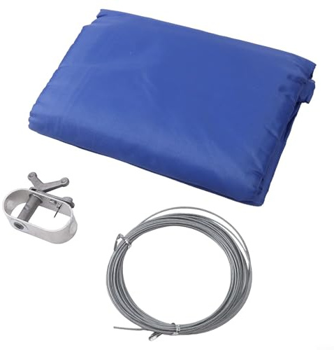 Yuanpgky 210D Oxford Cloth Winter Pool Cover for Above Ground Pools - Heavy Duty Waterproof Protection with Rip-Proof Grommets, Cable & Winch Included for Round Pools,(3.6m×3.6m)