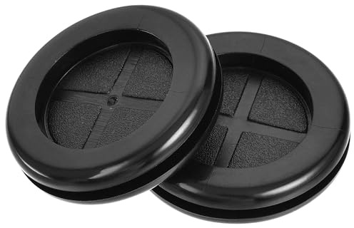 ROWORKX 8Pcs Round Rubber Grommets, 32mm Double-Sided Rubber Hole Plugs, Black Synthetic Rubber Wire Gaskets for Cable and Plug Protection