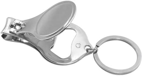 Cortaúñas Multifunción de Acero al Carbono Abrebotellas | Plata, Diseño de Mango Único, Uso para Manos y Pies, Herramientas de Manicura para Cuidado Diario