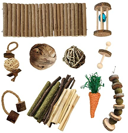 Nucelit 10 piezas de juguete para hámsteres, roedores, puente de jerbo para mascotas, zanahorias, hurones, casa de juguete para hámster, cobayas, roedores