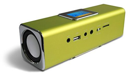 MusicMan TXX3545 MA Soundstation Stereo-Loudspeaker with Integrated Rechargeable Battery and LCD Display (MP3 Player, Radio, MicroSD card slot, USB slot) - Green