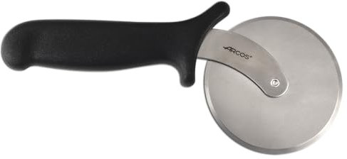 ARCOS Corta Pizzas Profesional de Acero Inoxidable 100 Mm con Mango Ergonómico de Polipropileno. Cortador de Pizzas y Porciones Pequeño y Ligero. Color Negro