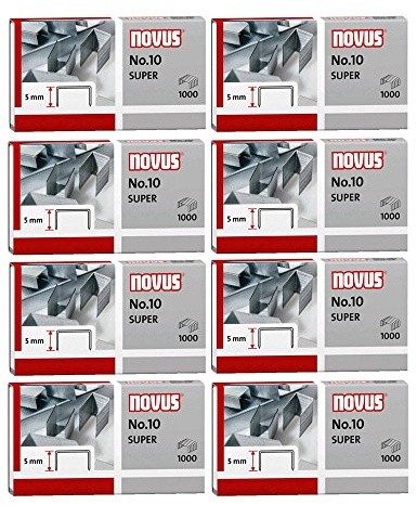 Novus häftklammer/040-0003 No. 10 innehåll 8 x 1 000 stycken