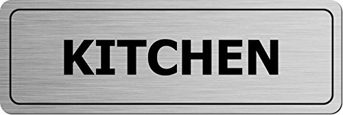 Maisie Moo Gifts Limited Kitchen Metal Door Sign Plaque For Business, Home, Cafes, Restaurants (Brushed Silver)