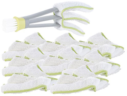 PEARL Jalousienbürste: 9er-Set Mikrofaser-Ersatzbezug für Jalousien-Reiniger, waschbar (Lamellen und Jalousien Reiniger, Jalousienreiniger aus Mikrofaser, Klimaanlage)