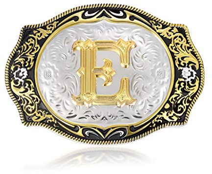 Gürtelschnalle mit Initialen, Buchstaben-Gürtelschnallen, kleine Größe, für Damen, Mädchen, Jungen, Herren, Westernschnallen für Gürtel (ABC-Z) - Gold - Klein