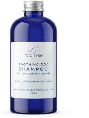 POO FREE Hundeshampoo 250ml - Orangenöl, Lavendel & Bio-Aloe | Mildes Hundeshampoo mit Bio-Aloe-Vera, Orangenöl und Lavendel. Pflanzliche Fellreinigung mit pH-Wert 5,5.