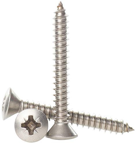 4.2mm x 16mm / No.8 x 5/8 A2 Stainless Steel Pozi Raised Countersunk Head Self Tappers Tapping Screws Din 7983-100 Pack
