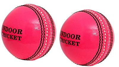 CW Cricketball für den Innenbereich, Leder, Pink, 2 Stück, Handstich, 2 Stück