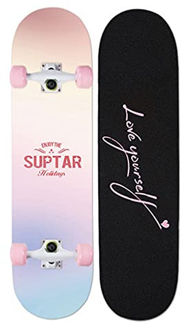Lgan Skateboard Erwachsene, 31x8in Ahorn Longboard Kinder, Anfänger Skateboard Deck, Mädchen Pennyboard (Color : DD)