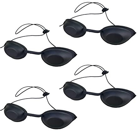 Mount Kumgang 4 Stück Solarium Brille, Schutzbrille Solariumbrille Sonnenschutz Brille für Sonnenbank Beauty Patienten Sonnenbrille(Schwarz)